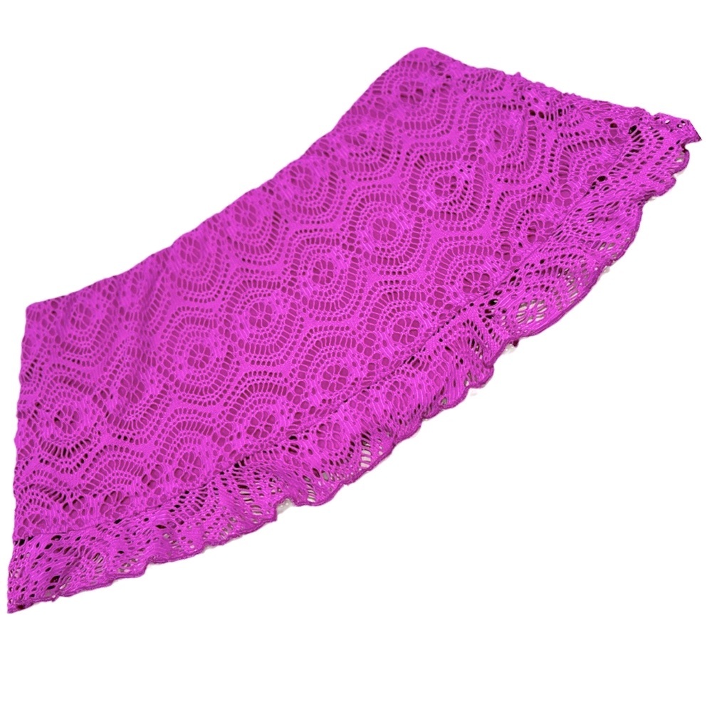 BECCA Swim Bikini Skirt in Crochet Purple Magenta | Size 1X